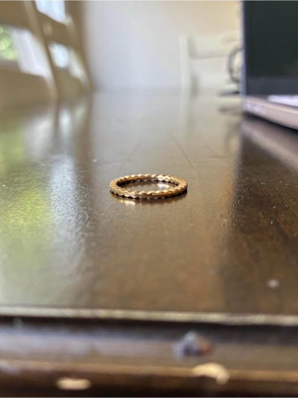 Dainty Gold Textured Stacking Ring